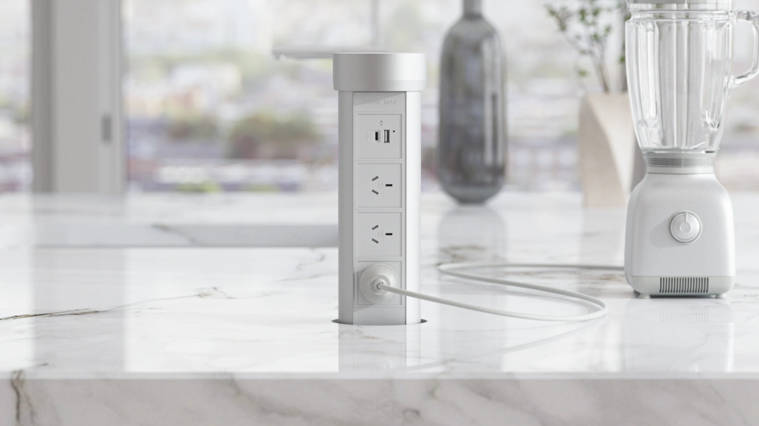 Point Pod Power Outlet in Kitchen