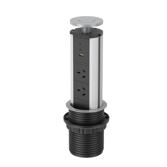 V1SC Silver Pop-Up Outlet Side View