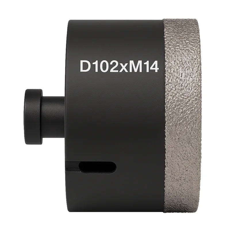 Hole Saw Drill Bit for Point Pod 102mm D102xM14 M14 Thread Side View