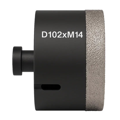 Hole Saw Drill Bit for Point Pod 102mm D102xM14 M14 Thread Side View