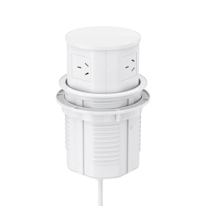 V14JW: White Quad-Sided, Pop Up Power Outlet
