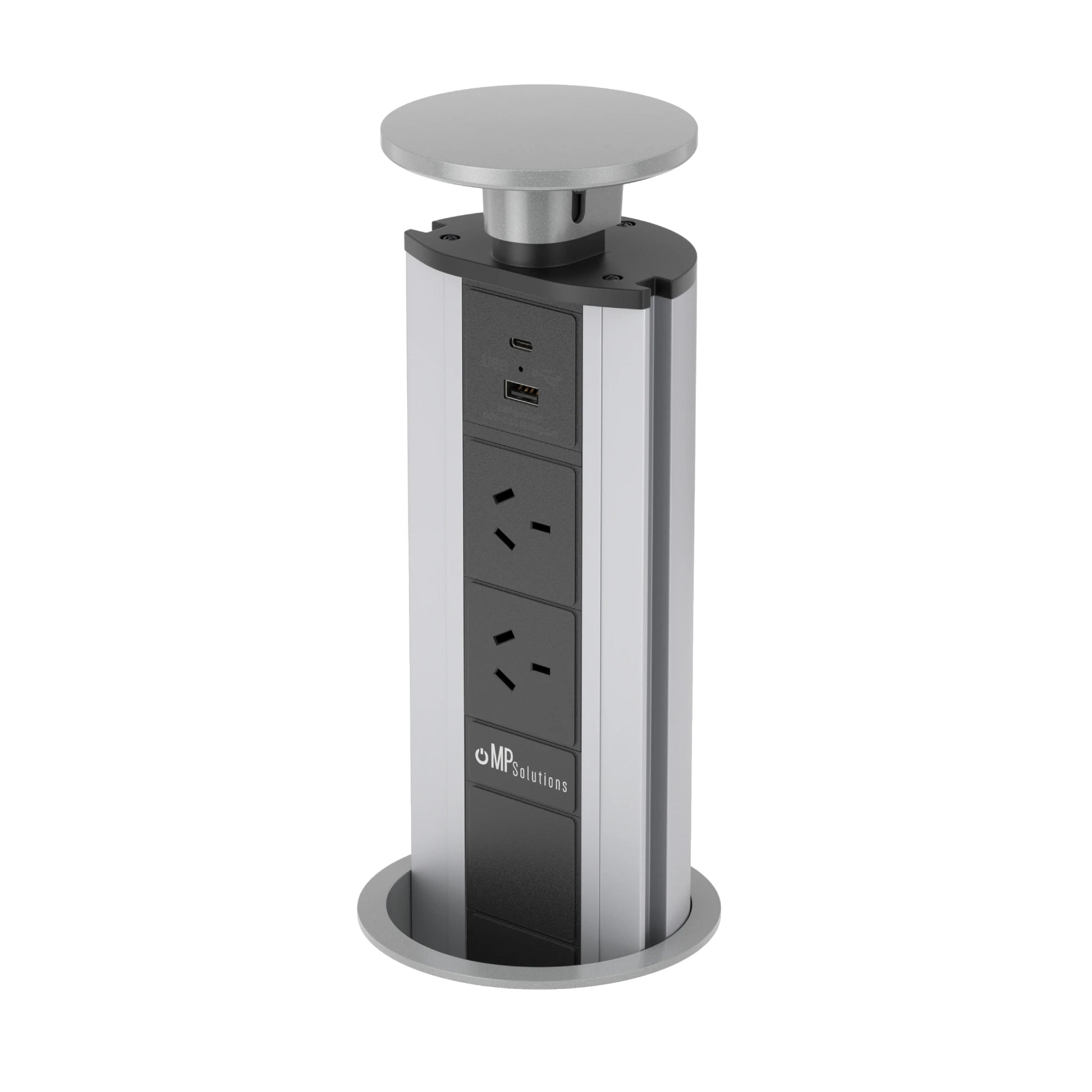 V2GSB: Glossy Silver Pop Up Power Outlet