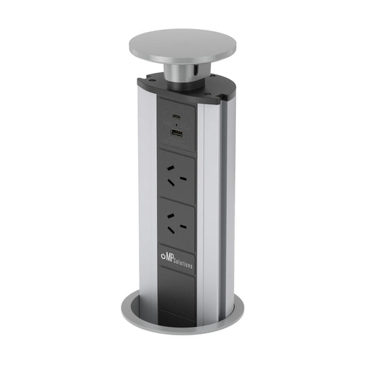 V2GSB: Glossy Silver Pop Up Power Outlet