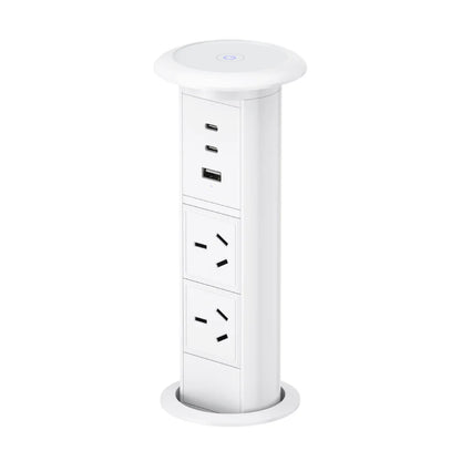 V3LW: White Motorised Pop Up Power Socket