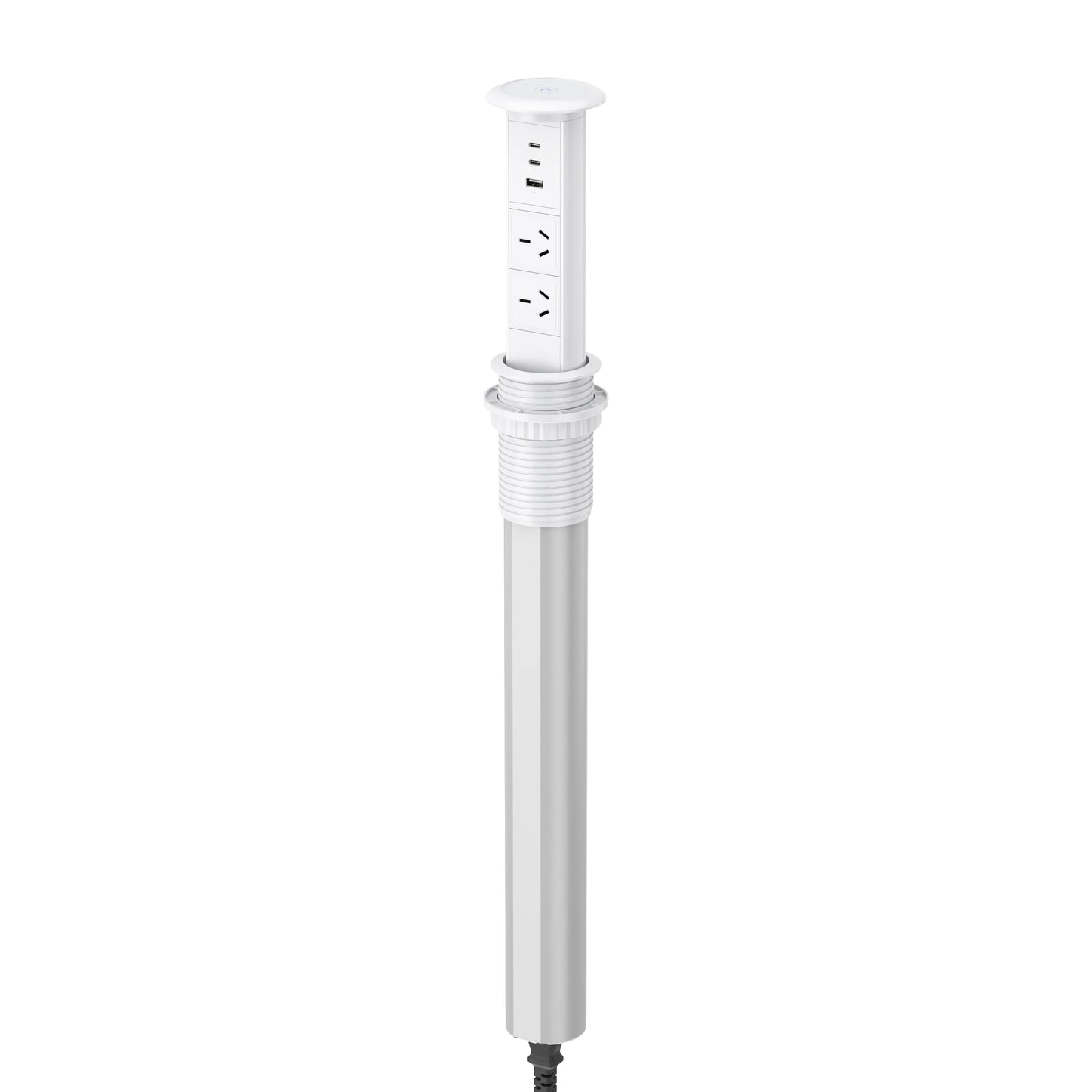 V3LW: White Motorised Pop Up Power Socket
