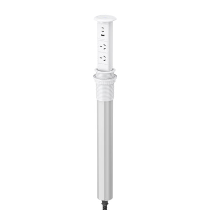 V3LW: White Motorised Pop Up Power Socket