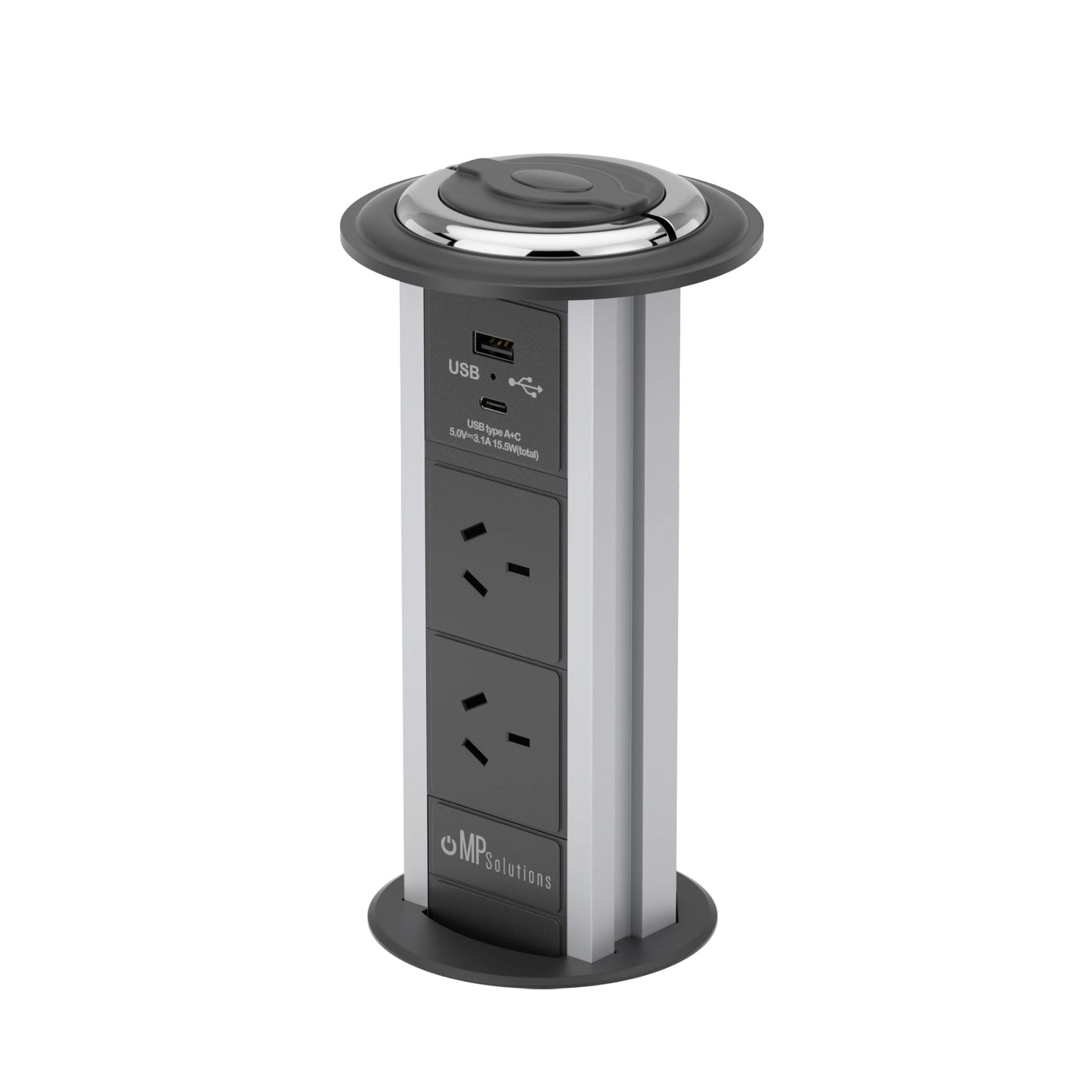 V5WUB: Black Pop Up Power Outlet with Gasketed Lid