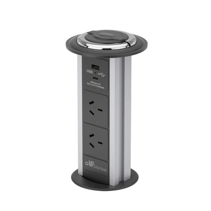V5WUB: Black Pop Up Power Outlet with Gasketed Lid